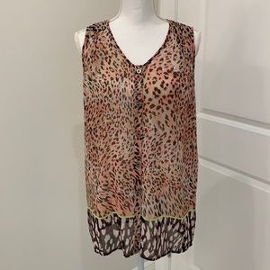 CAbi Animal print sleeveless blouse size medium